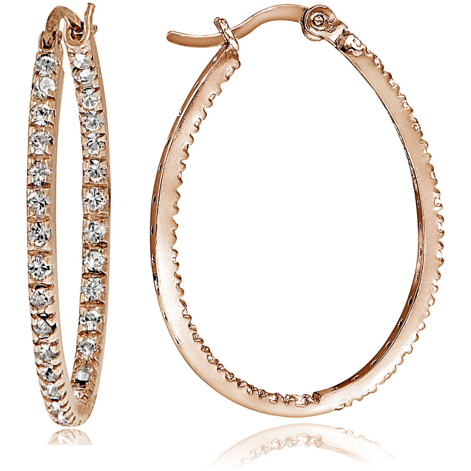 Rose gold hotsell hoop earrings walmart