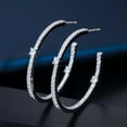 thumbnail image 1 of CZ 925 Silver Big Loop Circle Thin Hoop Earrings Jewelry for Women, 1 of 8