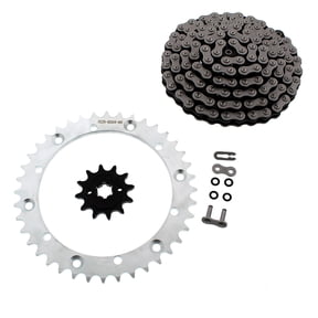 CZ 92L ATV X Ring Chain & Silver Sprocket 12/40 00-03 Yamaha 200 Blaster YFS200