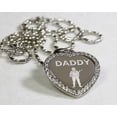 thumbnail image 1 of CZ BLING HEART MILITARY SON DAD. BROTHER NECKLACE ARMY NAVY AIRFORCE MARINE, 1 of 3