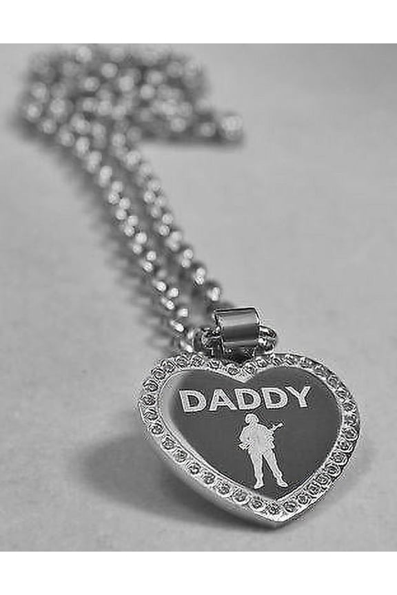 CZ BLING SOLID STAINLESS STEEL HEART DADDY DAD SISTER BROTHER MOM FREE ENGRAVE