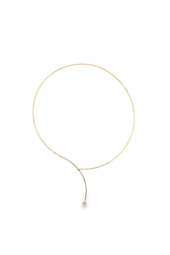 CZ Bezel Stone Wire Choker (F256A)