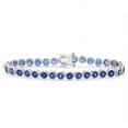 thumbnail image 1 of CZ Blue Sapphire Bracelet Silver 925, Bezel set Tennis Bracelet, Blue Gemstone Ladies Bracelet ,sapphire bracelet gold Plated, 1 of 1