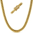 thumbnail image 1 of CZ Diamond Lock Cuban Chain 8MM Gold Steel, 1 of 2