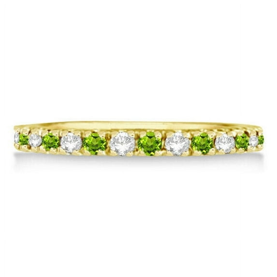 CZ Diamond & Peridot Stackable Band Statement Ring Guard 925 Sterling Silver Yellow Gold Plated Gemstone Jewelry For Women Gift