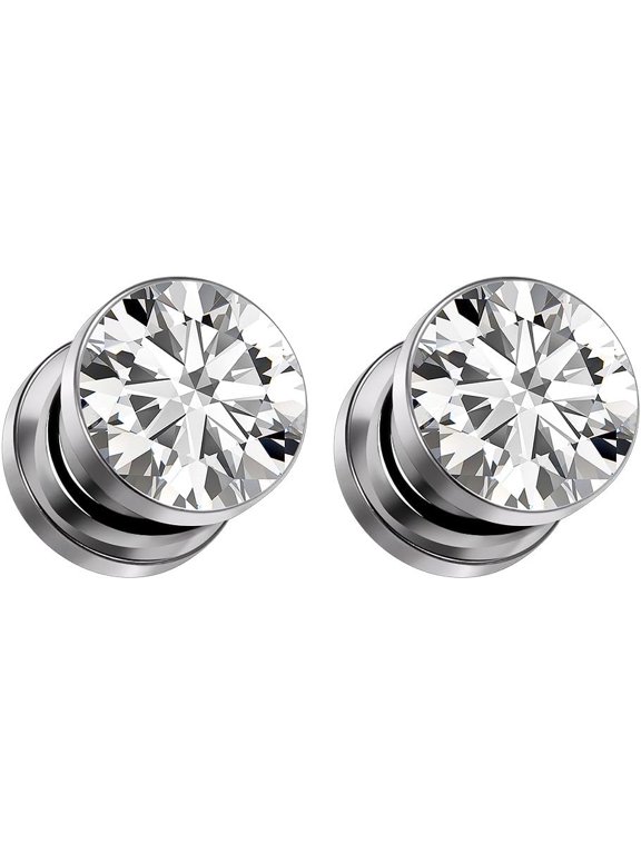 CZ Ear Gauges Screw Fit Flesh Tunnels Plugs Gauges Earring Expander Stretcher Ear Tunnels For Ears6G 4G 2G 0G 00G Plug Earrings Body Piercing Jewelry For Women Men