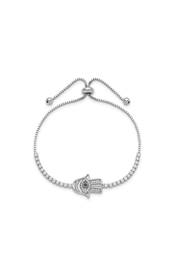 CZ Evil Eye Hamsa Adjustable Bracelet