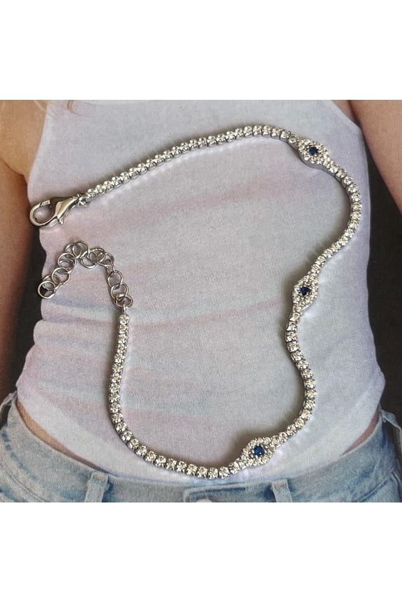 CZ Evil eye tennis bracelet,Evil Eye bracelet,tennis bracelets,evil eye silver bracelet