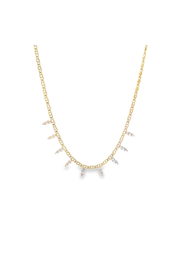 CZ Fangs Mariner Necklace (H158)