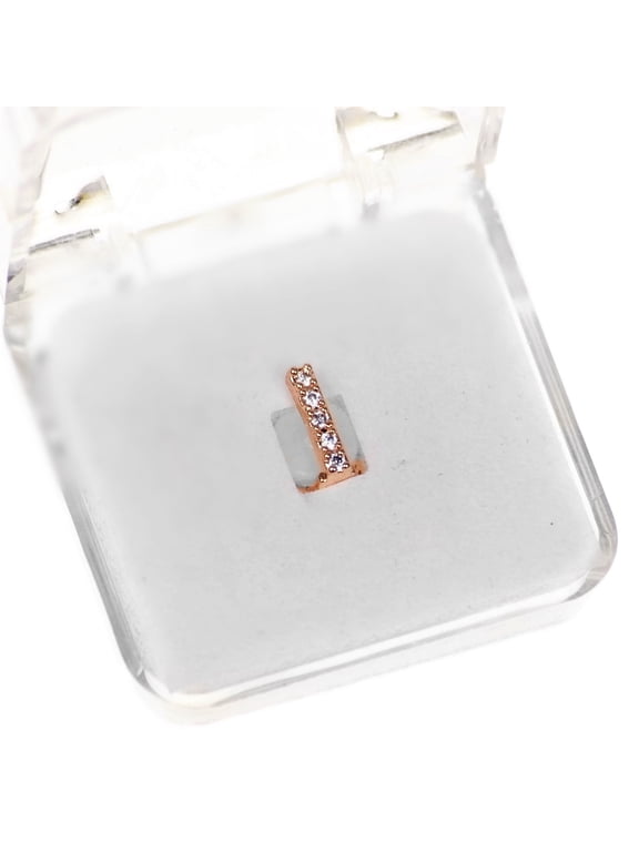 CZ Gap Grillz 14k Rose Gold Plated Single Tooth Top or Bottom Teeth Single Hip Hop Grills