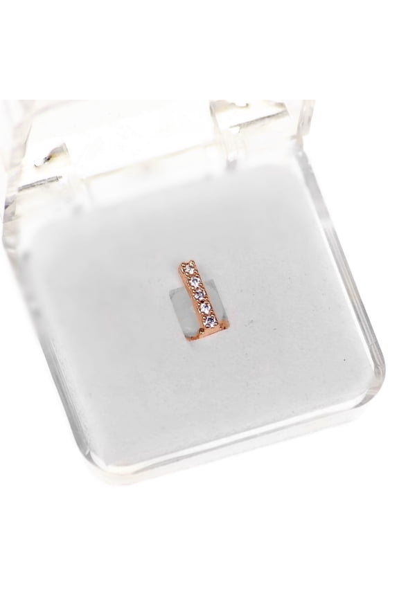 CZ Gap Grillz 14k Rose Gold Plated Single Tooth Top or Bottom Teeth Single Hip Hop Grills