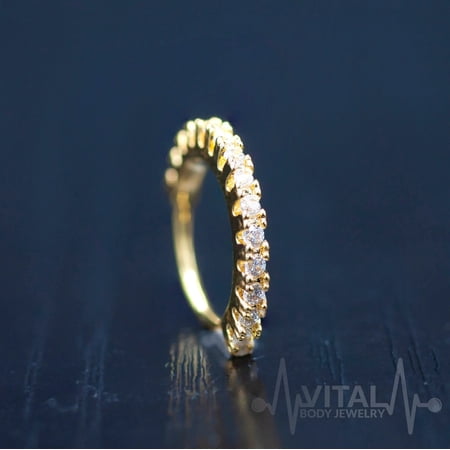 CZ Lined Bendable Hoop, 20G Nose Rings for Ear Cartilage, Eyebrow, Nose and More - Vital Body Jewelry