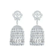 CZ Long Chandelier Dangle Drop Tassel Earrings Silver Plated USA Stock Jewelry