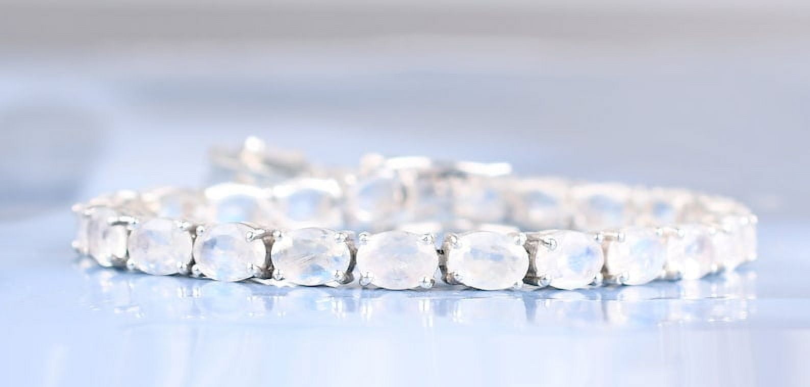 Cubic Zirconia Tennis Bracelet - Single Layer Crystal Rhinestone Silver Plated Elastic Bracelet For Women