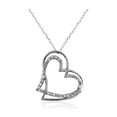 thumbnail image 1 of CZ Platinum over Sterling Silver Double Heart Pendant, 18", 1 of 1