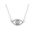 thumbnail image 1 of CZ Rhodium over Sterling Silver Evil Eye Pendant, 18", 1 of 1