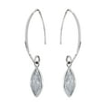 thumbnail image 1 of CZ Rhodium over Sterling Silver Marquise Bezel Set 1-1/2" Drop Earrings, 1 of 4