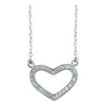 thumbnail image 1 of CZ Rhodium over Sterling Silver Open Heart Pendant, 18", 1 of 1