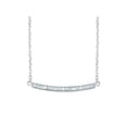 thumbnail image 1 of CZ Rhodium over Sterling Silver Sideways Bar Pendant, 18", 1 of 1