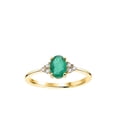 thumbnail image 1 of CZ Ring, Natural Emerald Diamond Ring, Emerald Gemstone Ring, May Birthstone, Womans Ring, Gold Micron Ring, Halo Ring, Engagement Ring, 925 Sterling Silver, Dainty Ring, Minimal Stacking Ring, 1 of 3