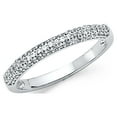 thumbnail image 1 of CZ Round Wedding Band 14k White Gold Bridal Dome CZ Band Anniversary Stylish CZ Ring Pave Set Size 6, 1 of 1