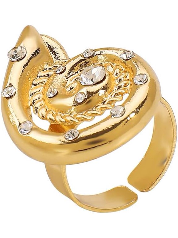 CZ Sea Nail Shell Statement Ring for Women Gold Plated Adjustable Expandable Ocean Conch Marine Life Finger Rings Comfort Fit Fashion Chic Holiday Wedding Beach Party Jewelry