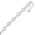 thumbnail image 1 of CZ Silver Color Anklets Bracelet for Women, 8"+2" inch Adjustable Size in Brass Metal, 1 of 4
