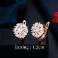 thumbnail image 1 of CZ Square Round Huggie Hoop Earrings for Women Wedding 585 Gold Plated Jewelry, 1 of 9