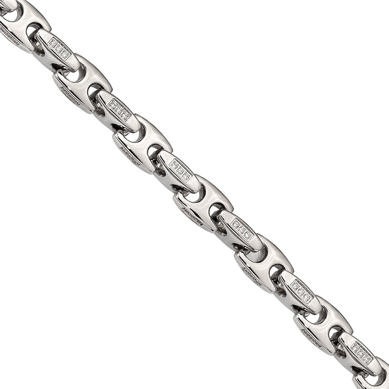 PRECIOUS ACCENTS CZ Stainless Steel Polished Bracelet, 9