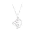 thumbnail image 1 of CZ Sterling Silver 5mm Scroll Heart Pendant, 18", 1 of 1