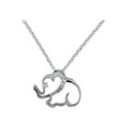 thumbnail image 1 of CZ Sterling Silver Outlined Elephant Pendant, 18", 1 of 1