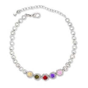 CZ Stone Ankle Bracelets For Summer, 5"+2" Inch Adjustable Size