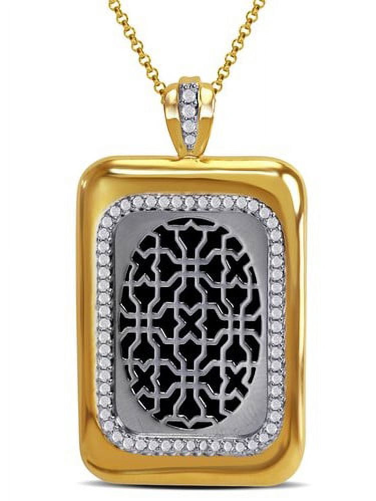 CZ Studded Yellow Gold-Tone Cuff Pendant