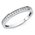thumbnail image 1 of CZ Wedding Band 14k White Gold Bridal Round CZ Band Anniversary CZ Ring Pave Set Stones Size 6, 1 of 1