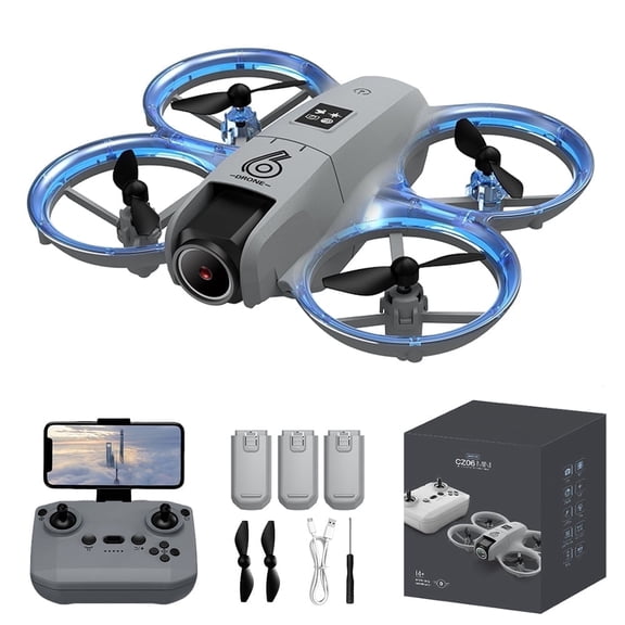 CZ06 Mini Drone with HD Camera, 3pcs Recharged Batteries, Optical Flow Position, One Click Takeoff and Landing, Built-in Propeller Guard, Intelligent Following, Gift Drone