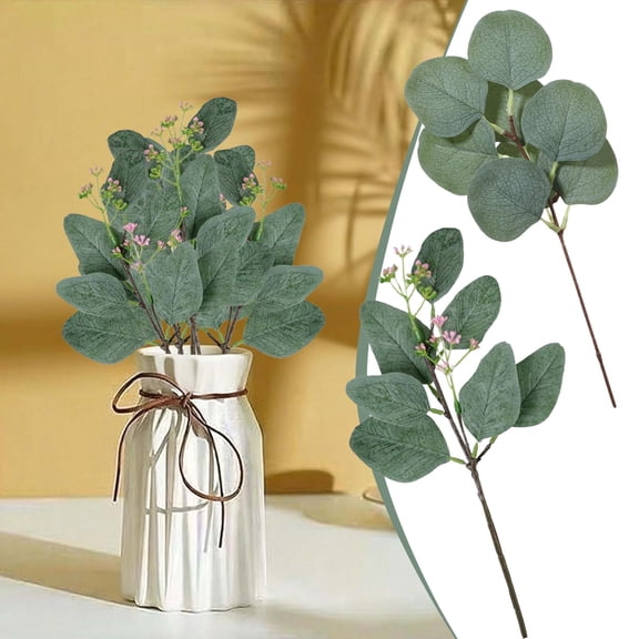 CZADY Artificial Greenery Stems, 11*3.7 in, Silk Greenery for Floral Arrangements, Bulk Artificial Eucalyptus for Home Wedding Decor