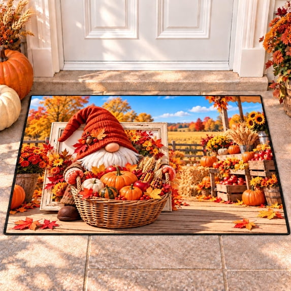 CZBZ 3D Fall Thanksgiving Rug, Washable Rectangular Welcome Doormat, 3 ...