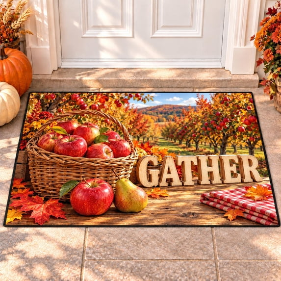 CZBZ 3D Fall Thanksgiving Rug, Washable Rectangular Welcome Doormat, 3 ...