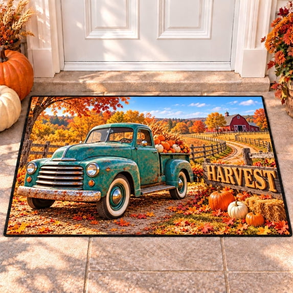 CZBZ 3D Fall Thanksgiving Rug, Washable Rectangular Welcome Doormat, 3 ...