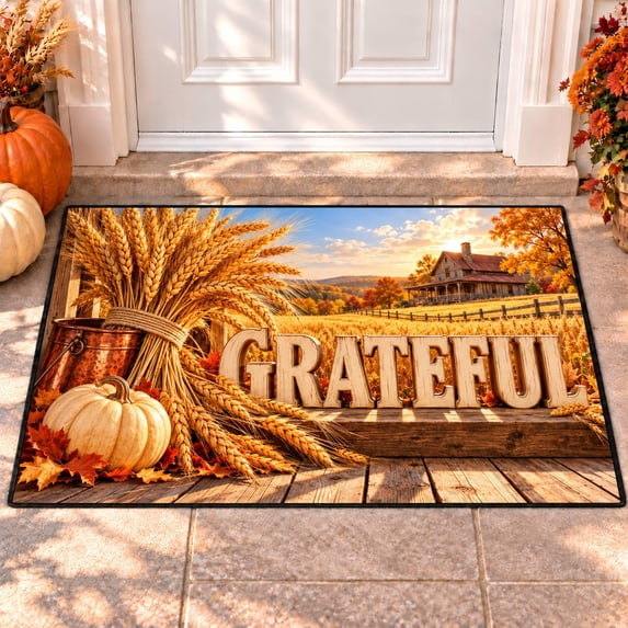CZBZ 3D Fall Thanksgiving Rug, Washable Rectangular Welcome Doormat, 4 ...