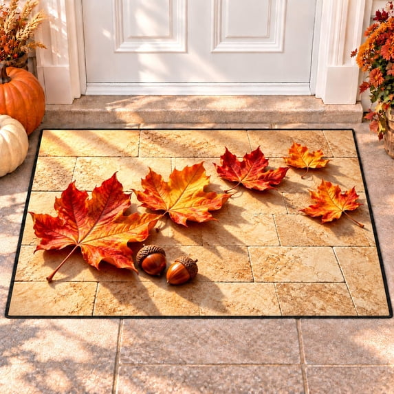 CZBZ 3D Fall Thanksgiving Rug, Washable Rectangular Welcome Doormat, 4 ...