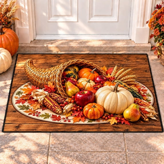 CZBZ 3D Fall Thanksgiving Rug, Washable Rectangular Welcome Doormat, 4 ...