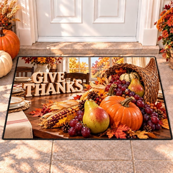 CZBZ 3D Fall Thanksgiving Rug, Washable Rectangular Welcome Doormat, 4 ...