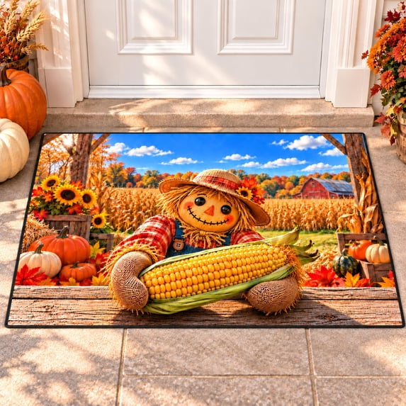 CZBZ 3D Fall Thanksgiving Rug, Washable Rectangular Welcome Doormat, 5 ...