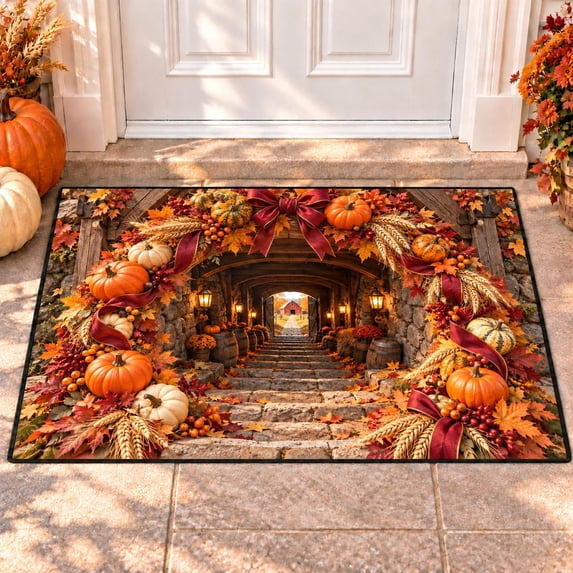 CZBZ 3D Fall Thanksgiving Rug, Washable Rectangular Welcome Doormat, 5 ...