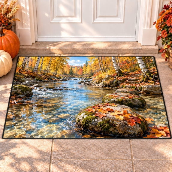 CZBZ 3D Fall Thanksgiving Rug, Washable Rectangular Welcome Doormat, 5 ...