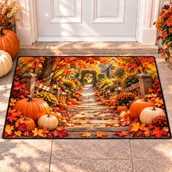 CZBZ 3D Fall Thanksgiving Rug, Washable Rectangular Welcome Doormat, 6 ...