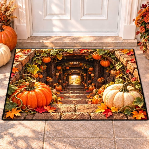 CZBZ 3D Fall Thanksgiving Rug, Washable Rectangular Welcome Doormat, 6 ...