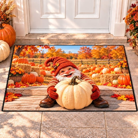 CZBZ 3D Fall Thanksgiving Rug, Washable Rectangular Welcome Doormat, 8 ...