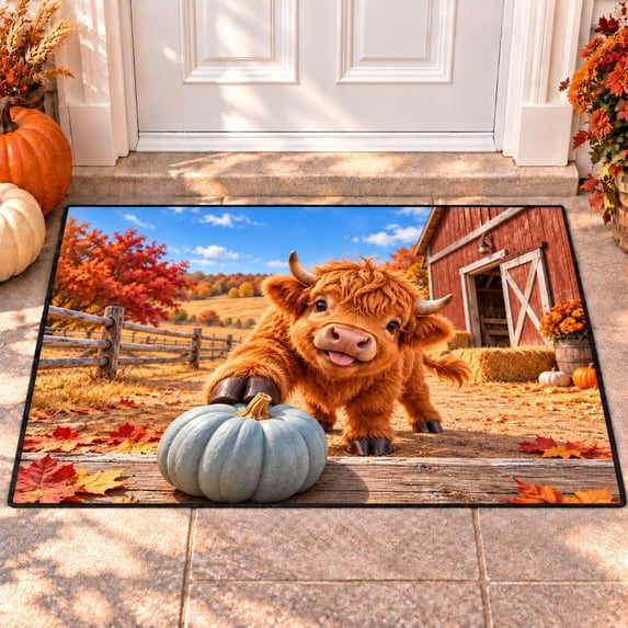 CZBZ 3D Fall Thanksgiving Rug, Washable Rectangular Welcome Doormat, 8 ...